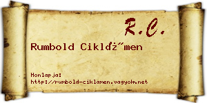 Rumbold Ciklámen névjegykártya